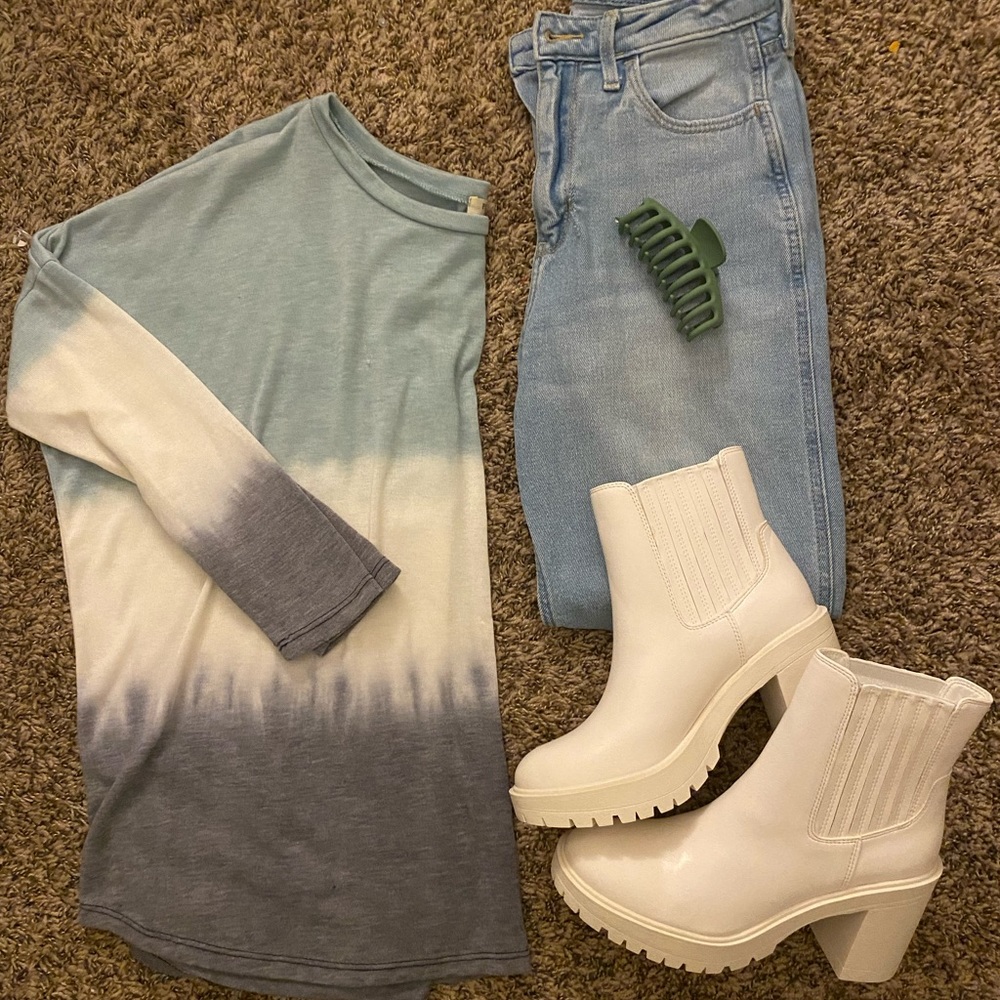 Drop sleeve ombré top